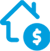 Icon of a house with a dollar sign representing real estate or financial investment.